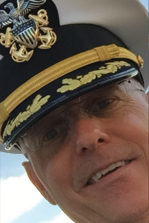 Dr. Moritz Wearing a Navy Hat